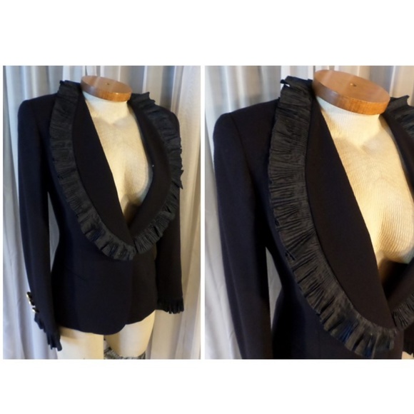 NEW Christian Dior 2 Elegant Black Silk Wool Small - Picture 1 of 8